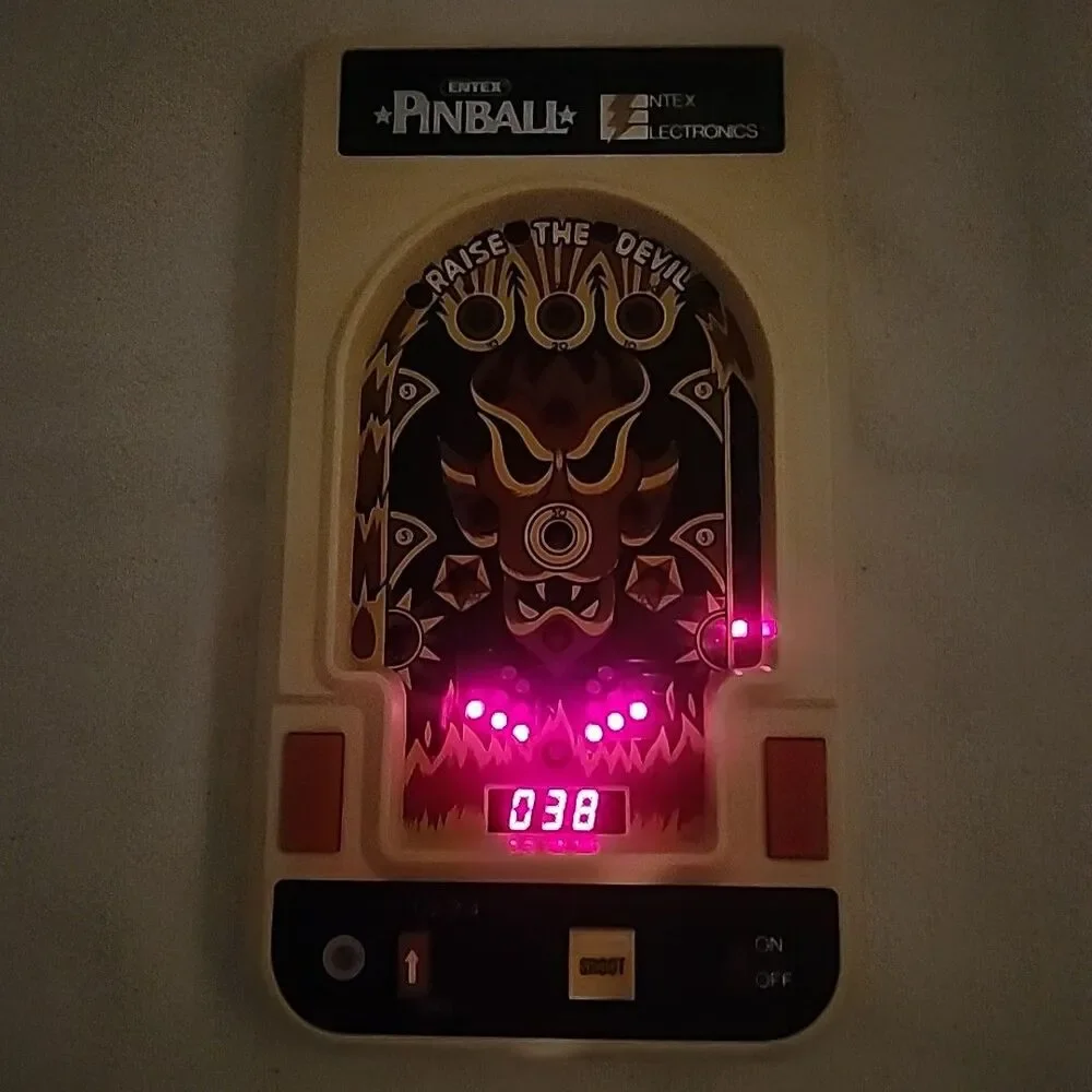 Game Raise the Devil Electronic Pinball 1980 Entex Electronics Handheld Vintage
